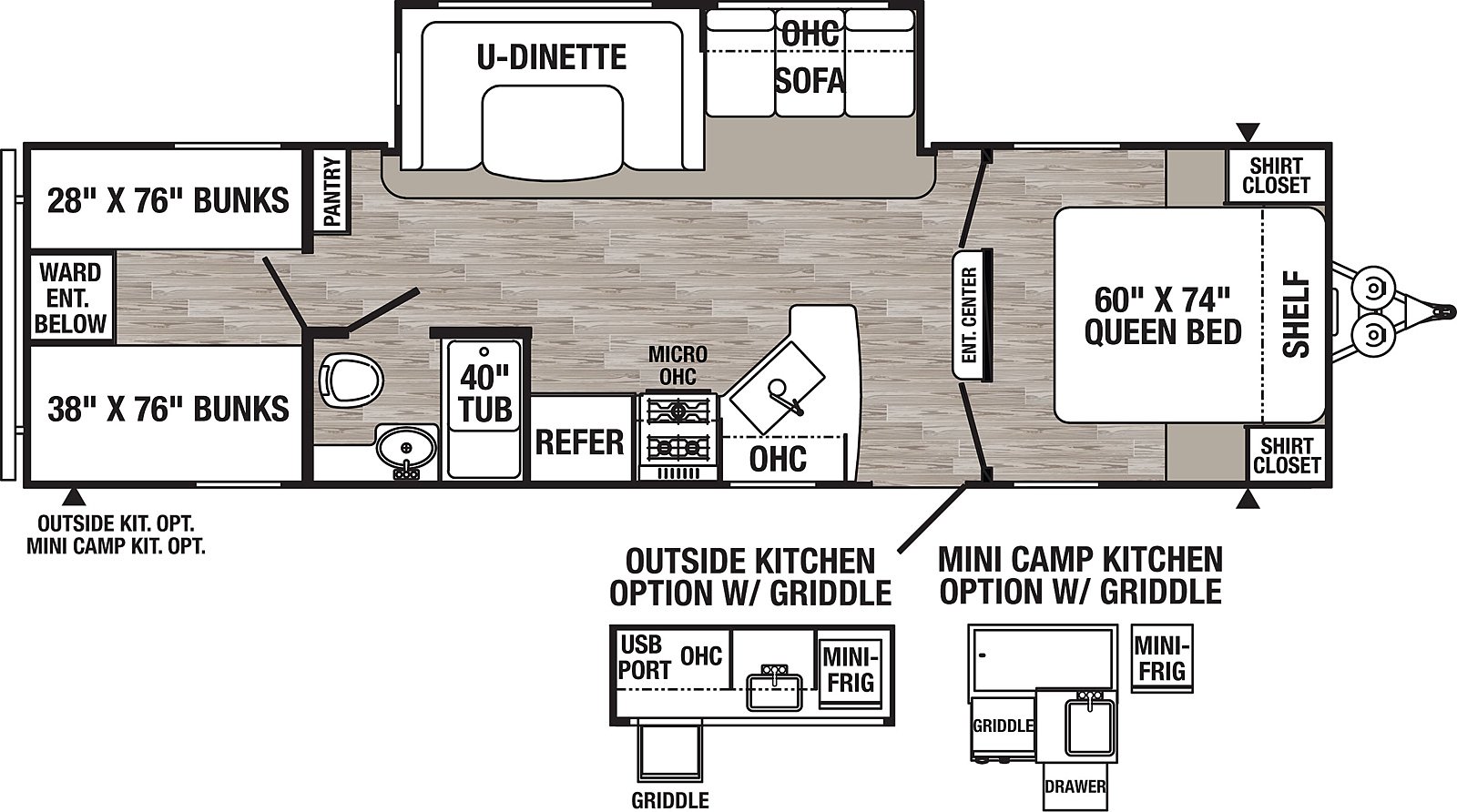 2 bedroom travel trailer floor plans